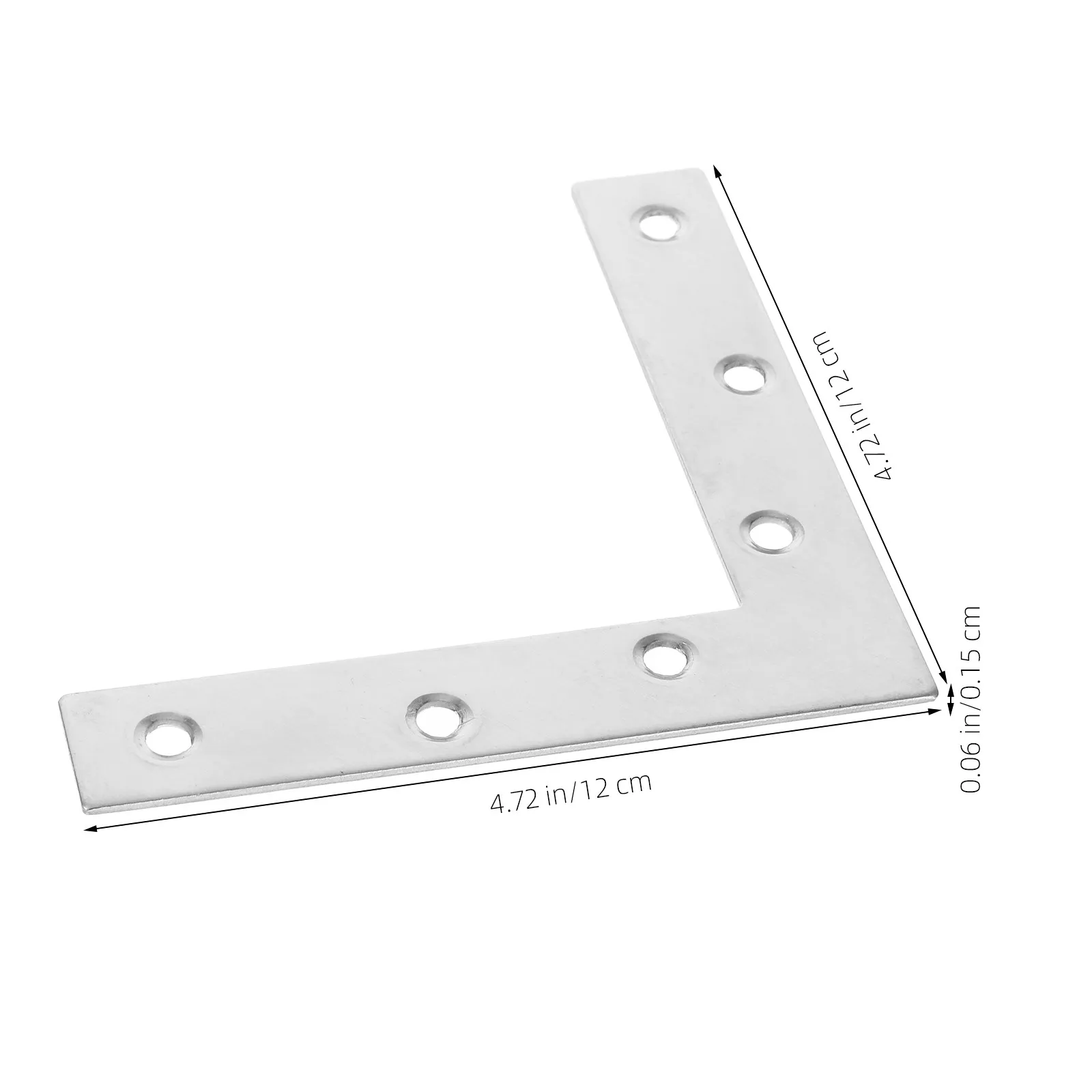 4Pcs L-Shaped Corner Brackets Stainless Steel Flat Metal Plates for Wood Panel Support Flat Corner Brace Heavy Duty
