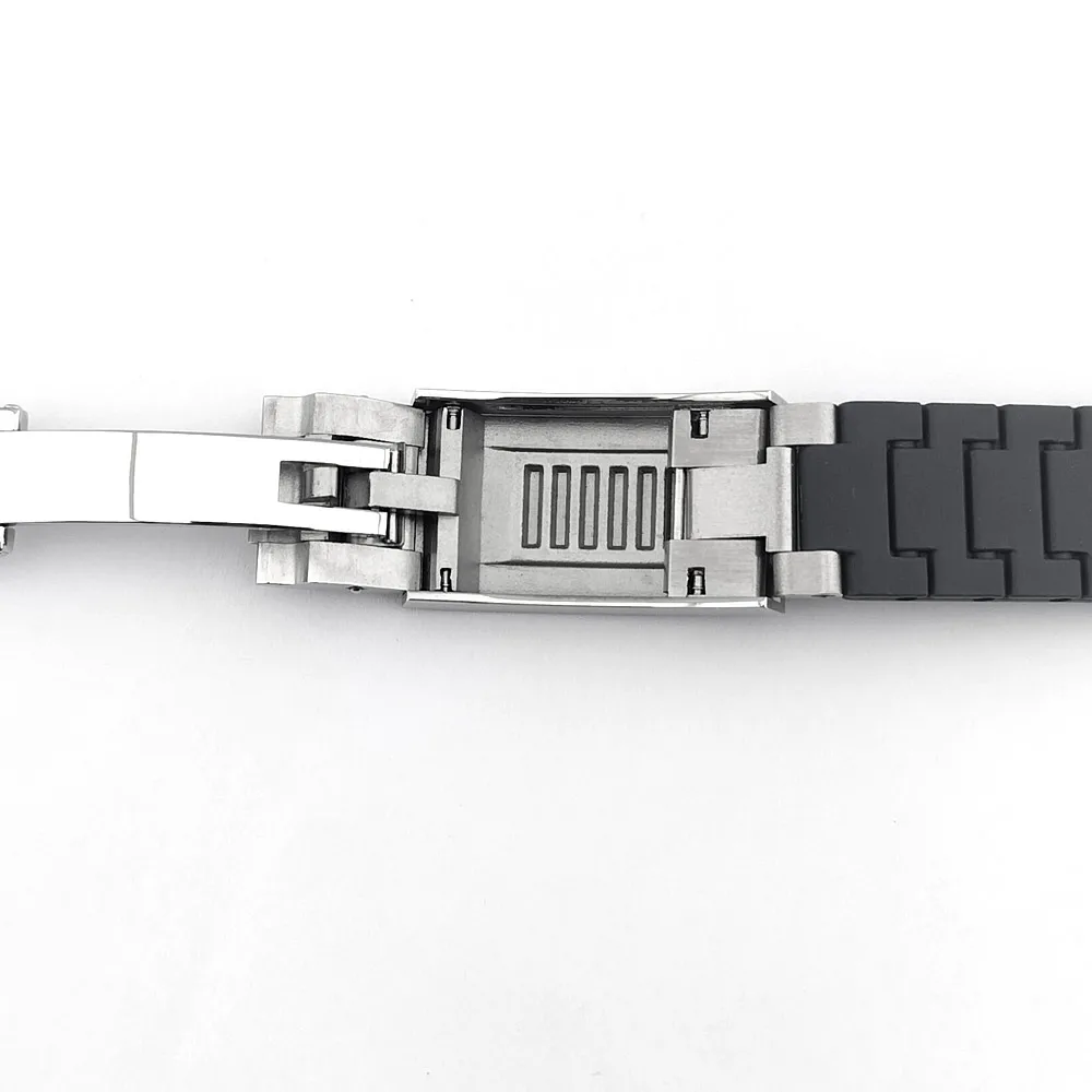 39,3-mm-Gehäuse, passend für VK63-Uhrwerk, Saphirglas, Uhrenbox, schwarz, blau, grün, rot, grau, Gummiarmband, Faltschließe, Uhrenteile, Zubehör – Detail 5