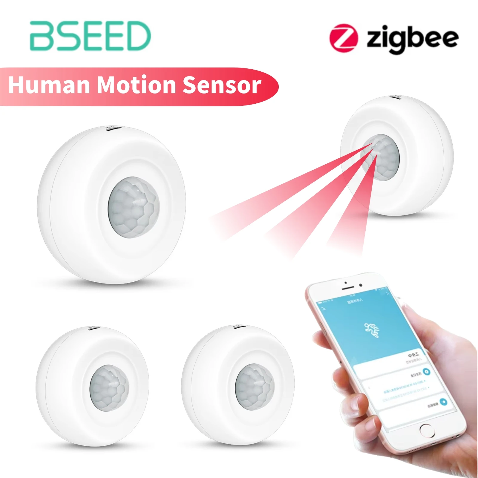 

BSEED Tuya Zigbee Human Motion Sensor Smart Home PIR Motion Sensor Detector Gateway Security Smart Life Alexa Google Home