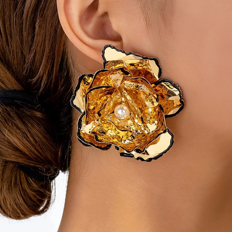 Post Stud Flower Petal Earring Women Girls Gifts Fashion Jewelry Accessories Hot Sale Party Gift 2025 New Style