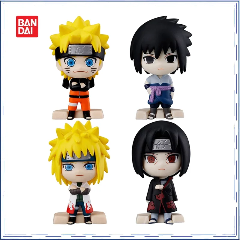 BANDAI Naruto Shippuden Gashapon capsule toys Sitting Series Naruto Sasuke Itachi action figures model anime Brand new genuine