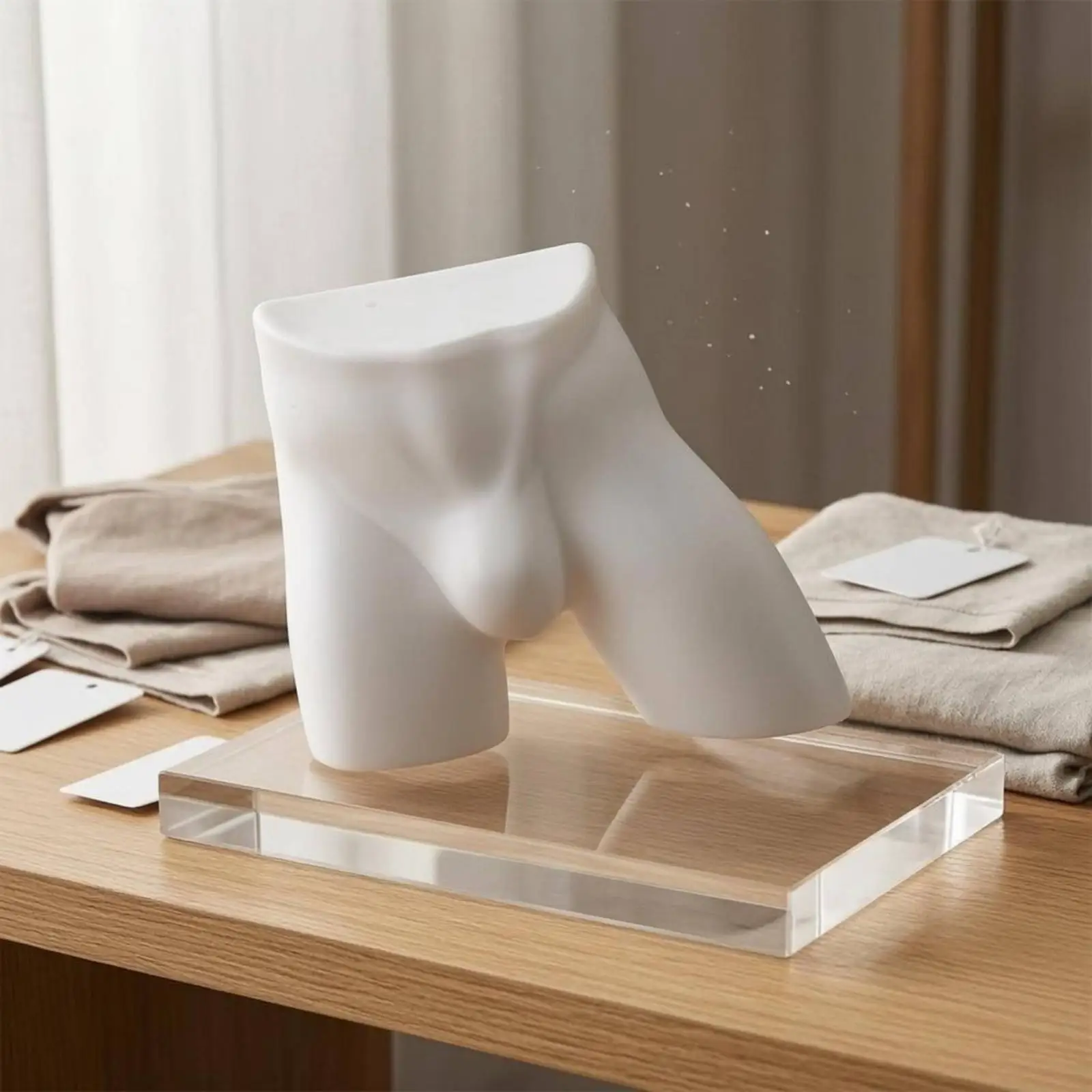 Men Underwear Display Mannequin Torso PE Plastic Lower Body Form Realistic Hip Waist Detail for Retail Counter Shelf Fitting