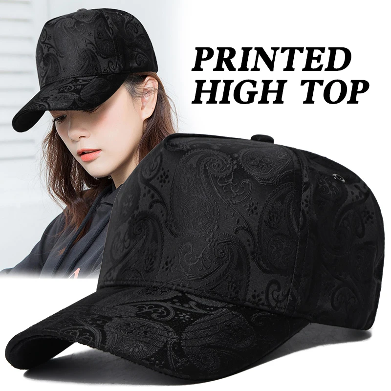 High top cap circumference hat female autumn new lace jacquard high baseball cap han edition show face small fashion is cap