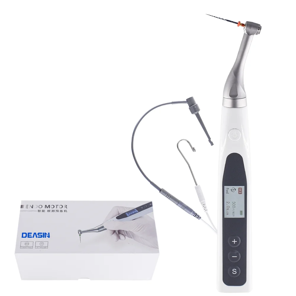 de ntal Endo Motor Endodontics Treatment LED Root Canal Handpiece 16:1 Ratio Built in Apex Locator 2in1 Cordless/Replacement Hea