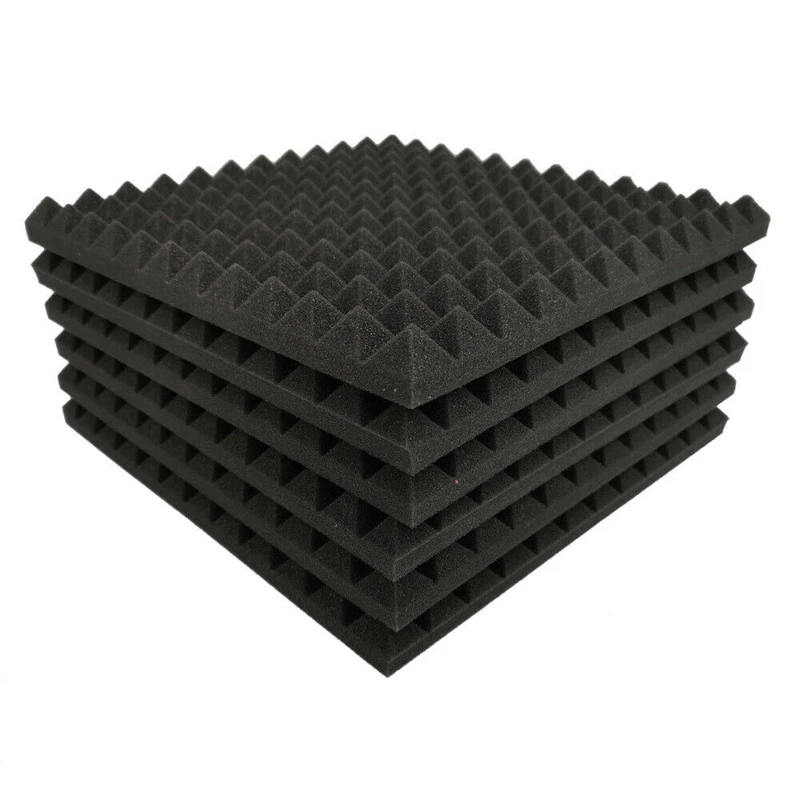 12 Pack Pyramid Shape Soundproof Foam Sound Proof Padding Treatment Panel For Echo Bass Insulation