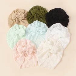 Baby girl boy headscarf solid color bow knotted hat newborn fetus hat headband hair accessories