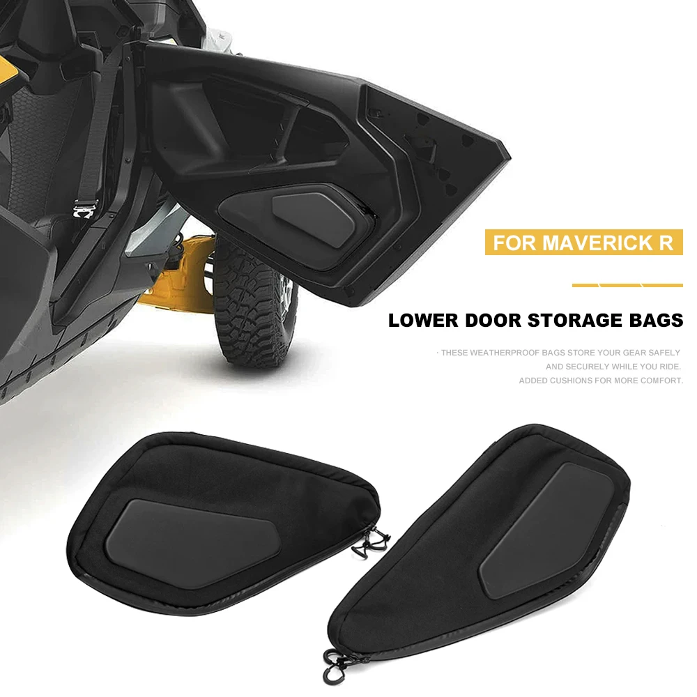 

UTV For CAN-AM MAVERICK R Black Side Storage Bag Driver Passenger Lower Door Tool Bags Cushion For Can Am Maverick R