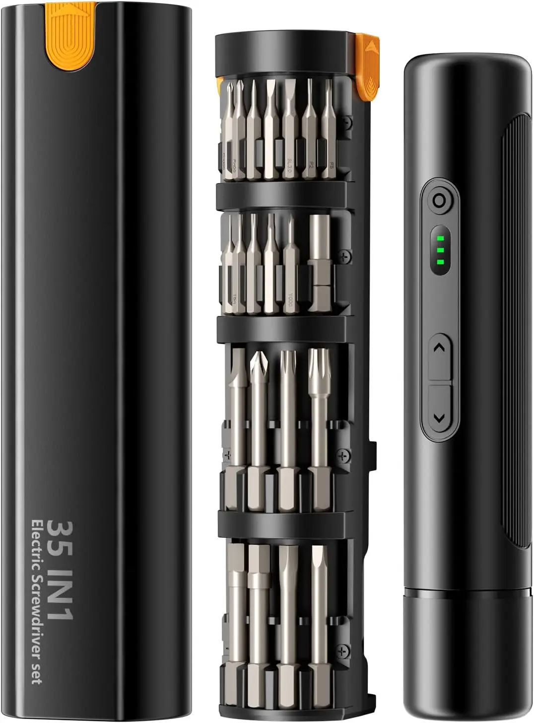 Cordless Electric Screwdriver Set with 3 Torque Settings, 1500mAh Battery, 33 Magnetic Bits, LED Light for Home Repairs