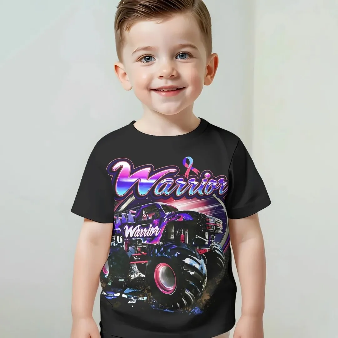 2025 Camión de dibujos animados impreso en 3D Monster Jam Ropa de bebé para niños y niños de 5 a 14 años Ropa de exterior para niños y niñas,