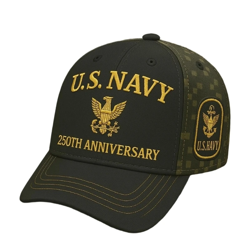 E56A Practical 250th Anniversary Baseball Cap With Reinforced Stitching Comfortable Adjustable Embroidered Marine