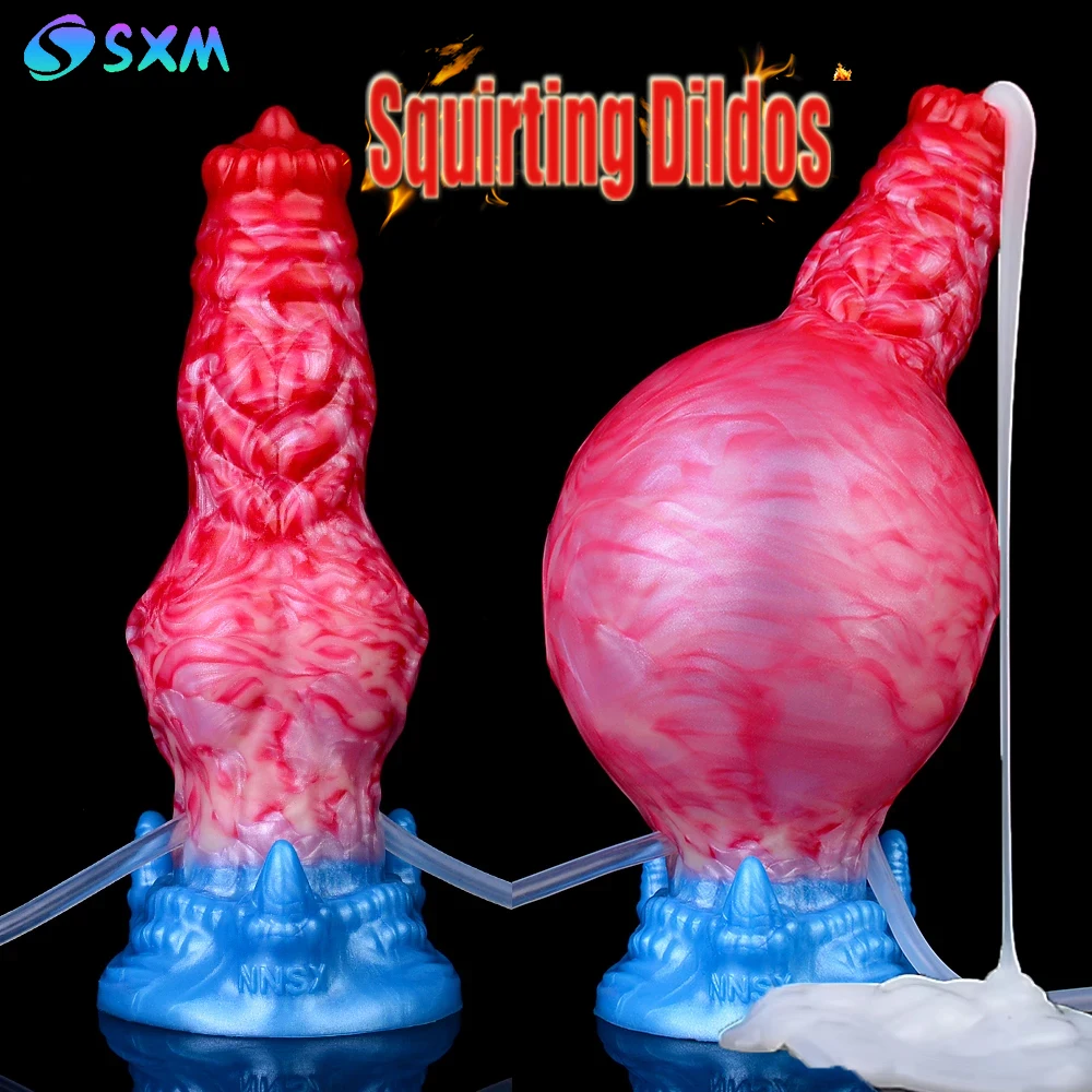 SXM Realistic Ejaculating Fantasy Dildo With Strong Sucker Vagina Inflatable Squirting Penis Silicone Sex Toys 18+For Women Men