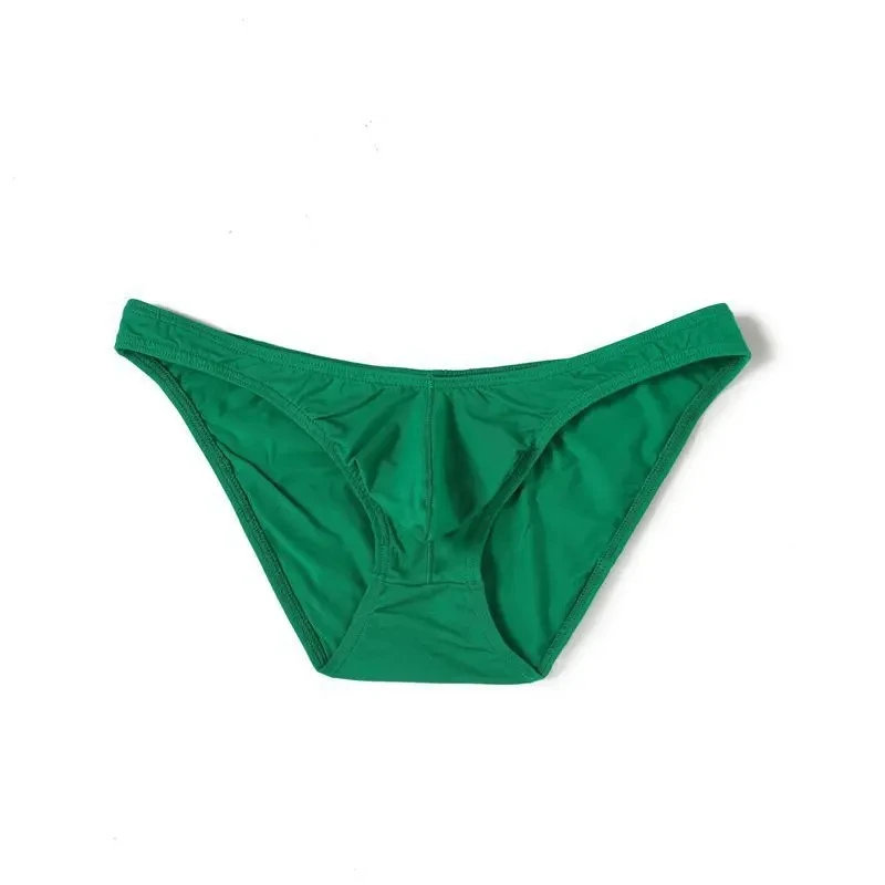Men's Solid Cotton Triangle Briefs, Low Waist Breathable Thin Underwear, Comfortable Casual Daily Cotton Panties Sports Knickers