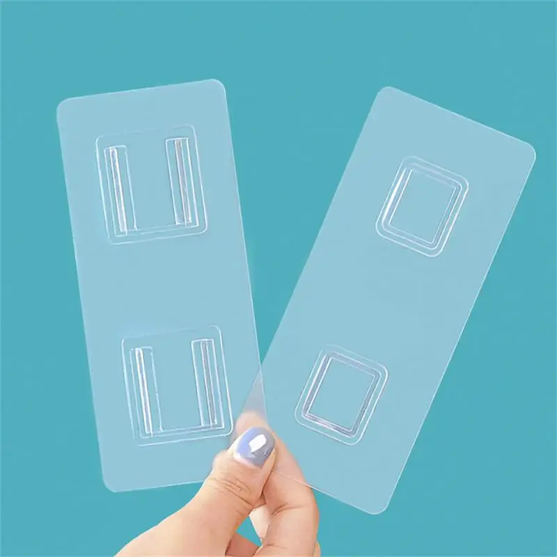 Self Adhesive Double-sided Hook Snap Button Multi-Purpose Hooks Strong Transparent Suction Cup Wall Holder Wall Hooks Hanger