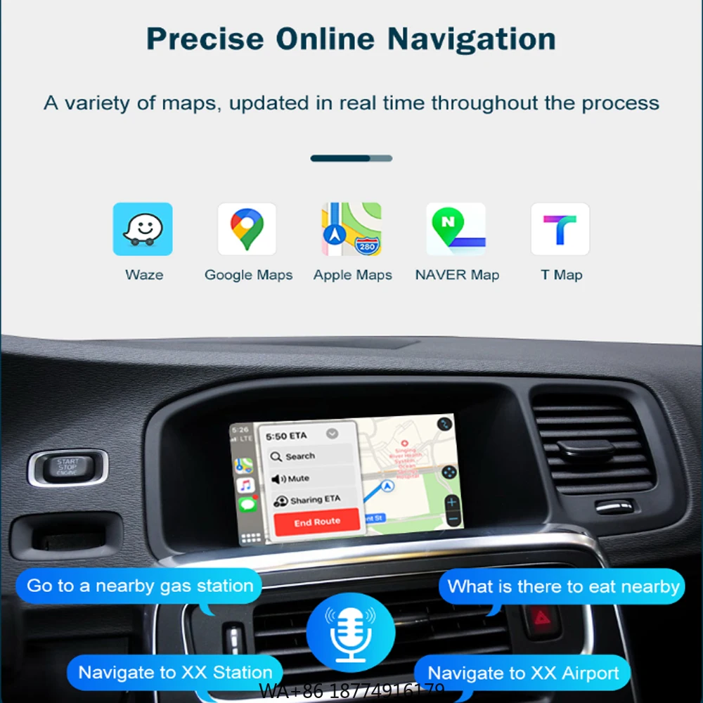 7\" Wireless CarPlay and Android Auto for  XC-60 2014 Plug and Play OEM ODM A/V Interface with Radar Detector
