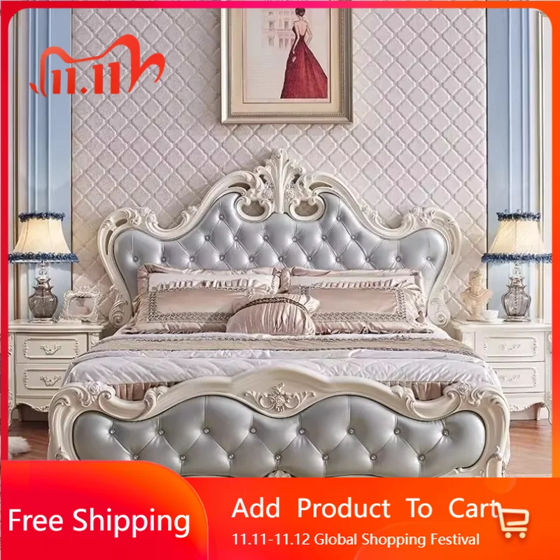 

Modern Fashionable Bed Minimalist European Luxury Full Designer Bed Wedding Master Bedroom Unique Cama Casal Bedroom Furniture