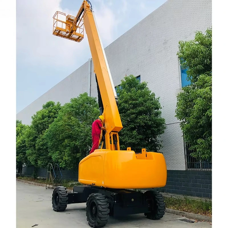 Crawler Towable Tracked Boom Car Lift Tables Straight Curved Arm Elevator with Diesel Electric Battery Truck Boom Lift for Sale