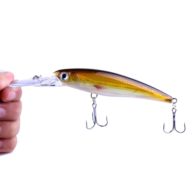 Hengjia 1pcs 17cm 30g Deep Diving Large Minnow Lure Artificial Wobbler Hard Bait Crankbait Sea Bass Pike Perch Fishing Tackle