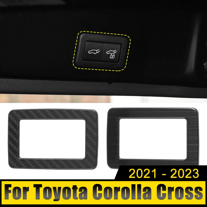 Aço inoxidável botão do painel interruptor tronco carro capa proteção guarnição adesivo para toyota corolla cruz xg10 2021 2022 2023 híbrido