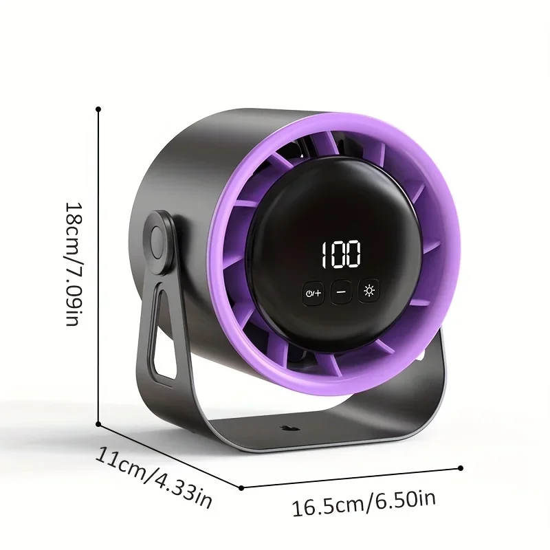 2025 مروحة سطح مكتب جديدة 100 تروس مع شاشة عرض LED ببطارية 4000 مللي أمبير في الساعة 360 °   مروحة محمولة قابلة للدوران هادئة للاستخدام في الصيف