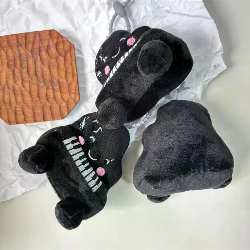 1/2 PCS Cute Funny Black Blush Piano Plush Doll Toys Keychain Pendant Bag Charms Backpack Hanging Ornaments Girly Keyring Gifts