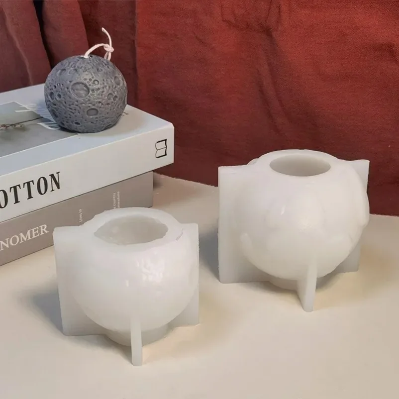3D Earth Moon Silicone Candle Mold DIY Planet Crafts Resin Plaster Casting Molds Handmade Soap Making Tools Home Decor Gifts