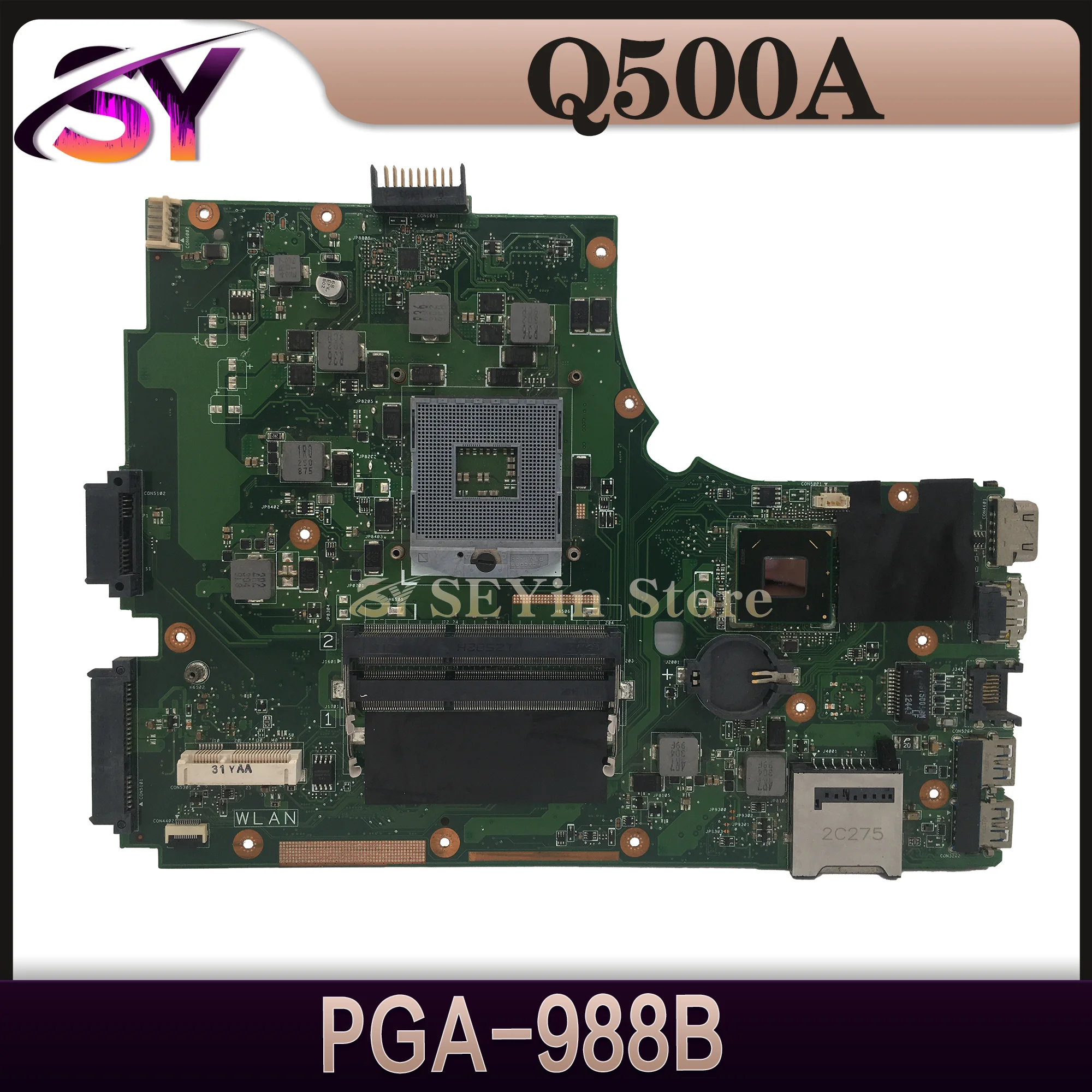 

Notebook Mainboard For ASUS Q500 Q500A Laptop Motherboard PGA-988B DDR3 SLJ8E REV:2.1 MAIN BOARD TEST OK