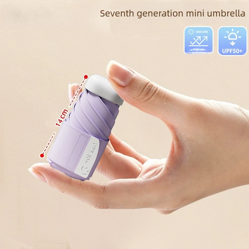 Sommer Mini 30% Rabatt Sonnenschirm UV-Schutz Regenschirm für Damen Tragbarer Multifunktionaler Regenschirm