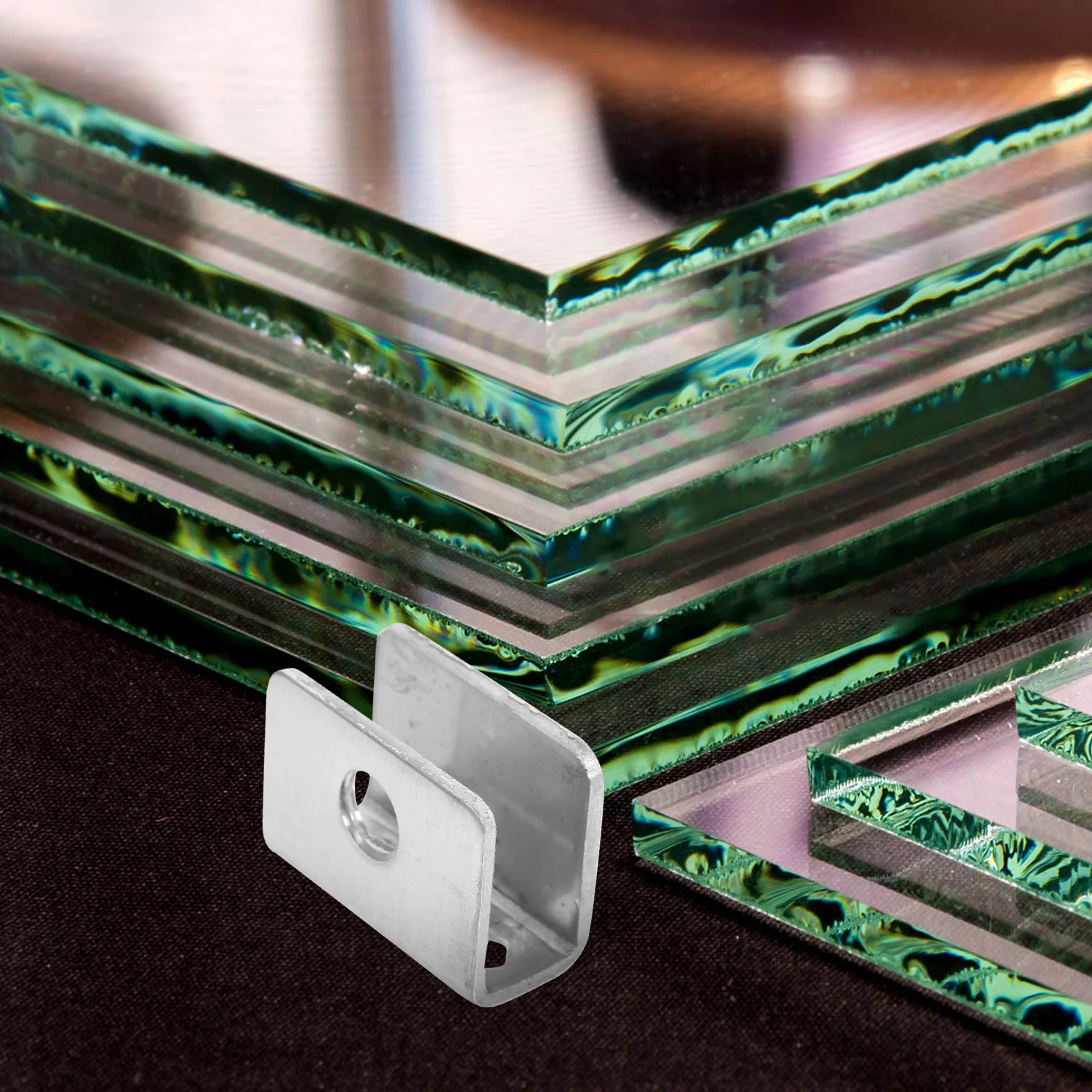 

8pcs Glass Shelf Clamp Stainless Steel Fixing Clips For Heavy Duty Shelf Support Bracket Pegs Cabinet Mounting Clip