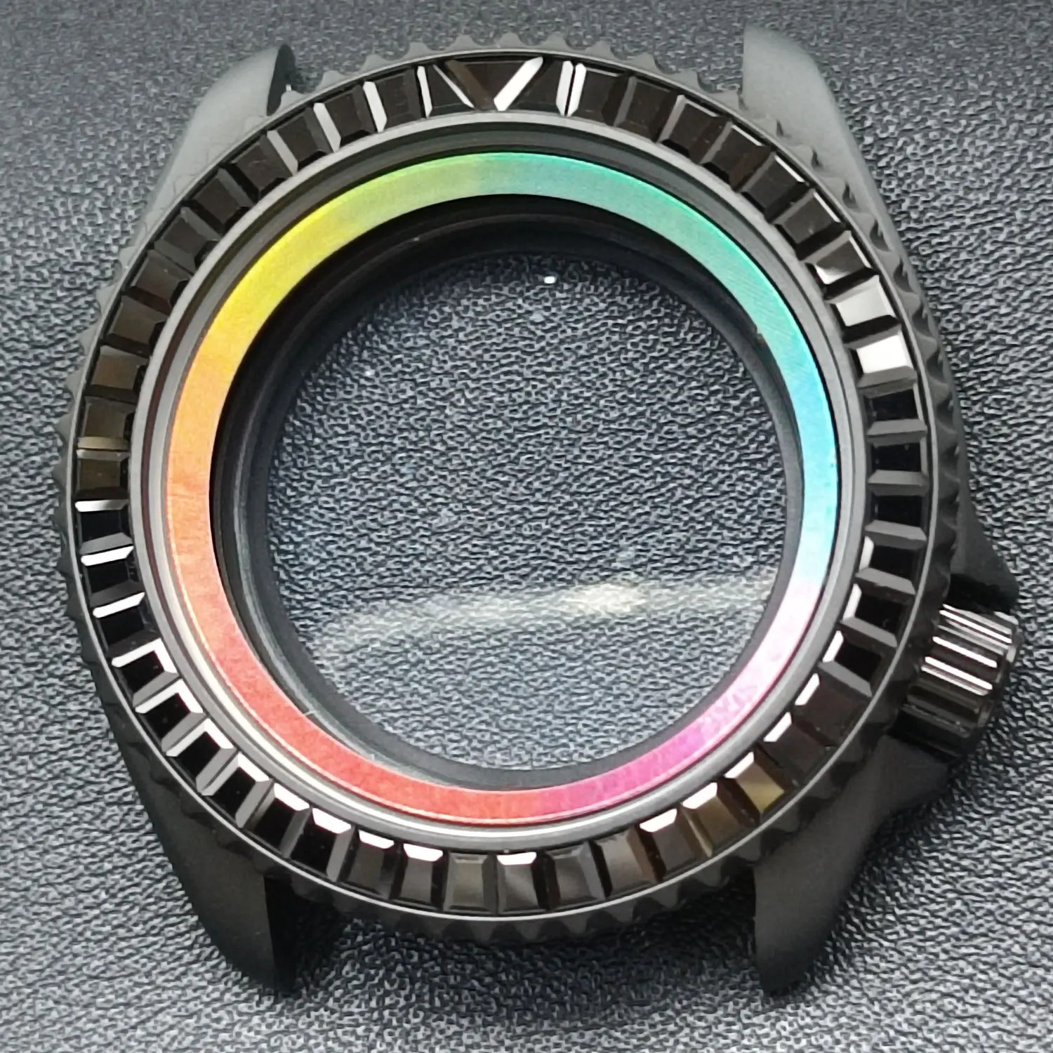 42 มม.อัญมณี BEZEL 007 กันน้ําสําหรับ NH Movement 35 36 การเคลื่อนไหว Sapphire คริสตัลอัญมณีกรณี