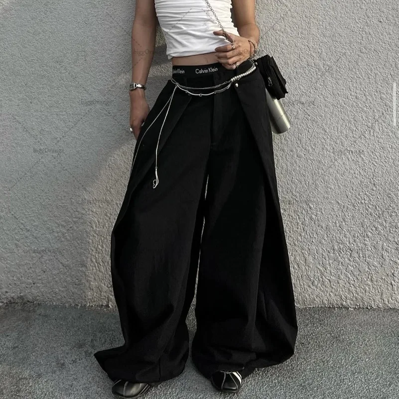 

Harajuku Ретро Американские Уличные Повседневные Брюки Женщины Y2k Готический Панк Свободные Высокая Талия Модные Брендовые Негабаритные Широкие Брюки Мужчины