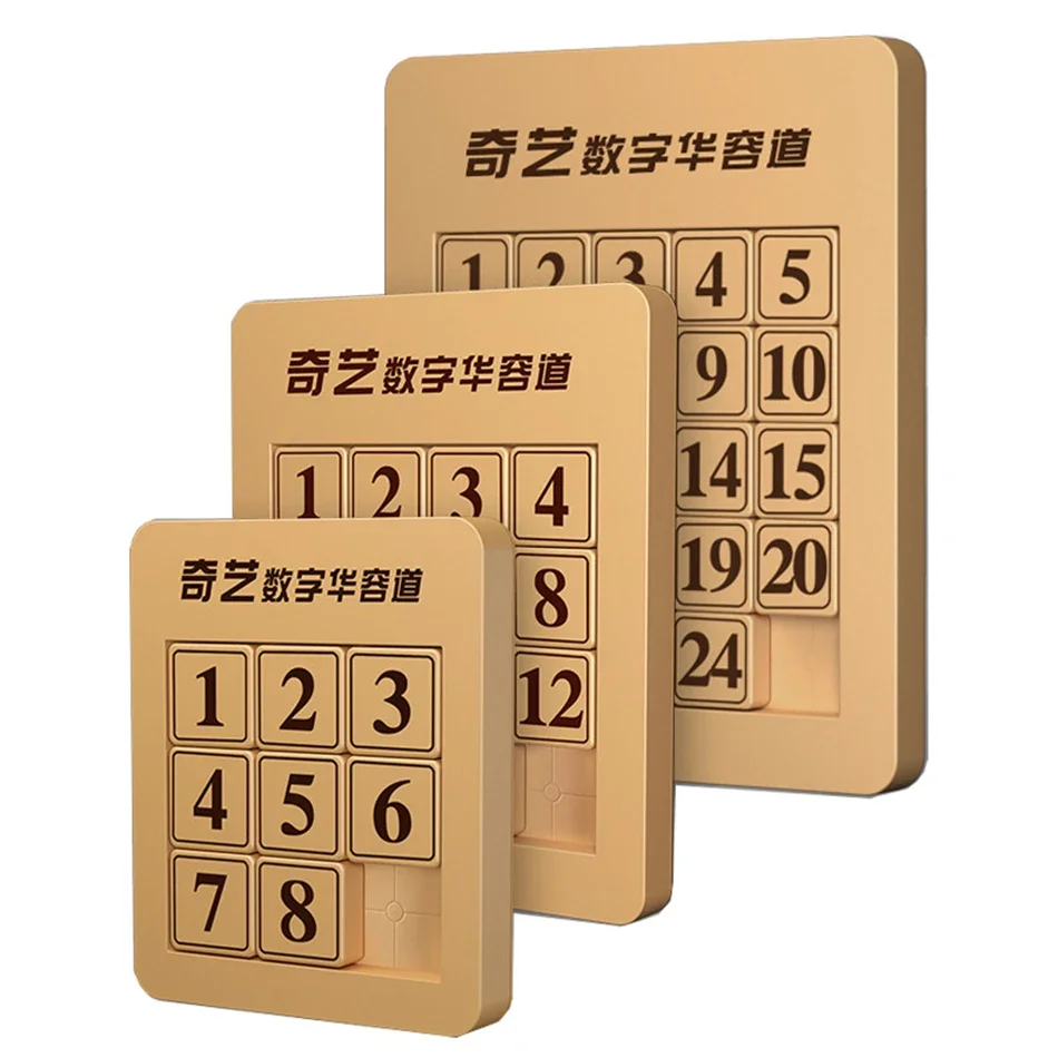 

Qiyi Klotski 3x3x3 4x4 5x5x5 Number Sliding Game Magic Cube Magnetic Puzzle Toys for Family Playing Wooden Color Number Sliding