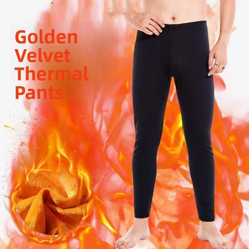 

Men's Winter Thiened Fce Lined Slim Fit Thermal Pants Cotton Trousers Youth ular Casual Long Pants Pure Color