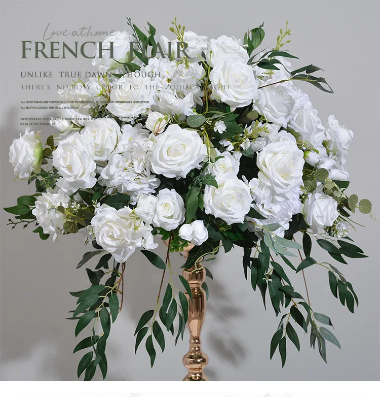 30-80CM Weiße Künstliche Blumenkugel Grüne Tischdekoration Künstliche Blumenkugel für Hochzeitsantrag Schaufensterdekoration Event-Dekor – Detail 5