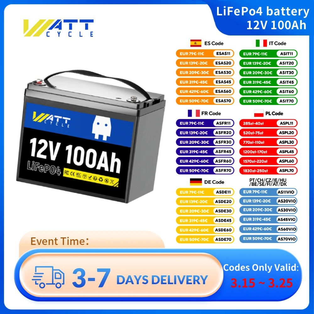 Wattcycle 12V 100Ah…
