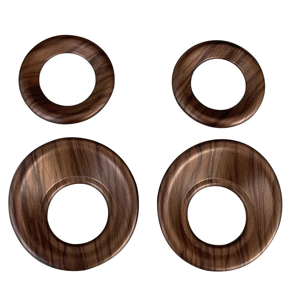 For -V 17-21 Peach Wood Grain Window A-Pillar Speaker Covers Front/Rear Door Audio Loudspeaker Trim Rings