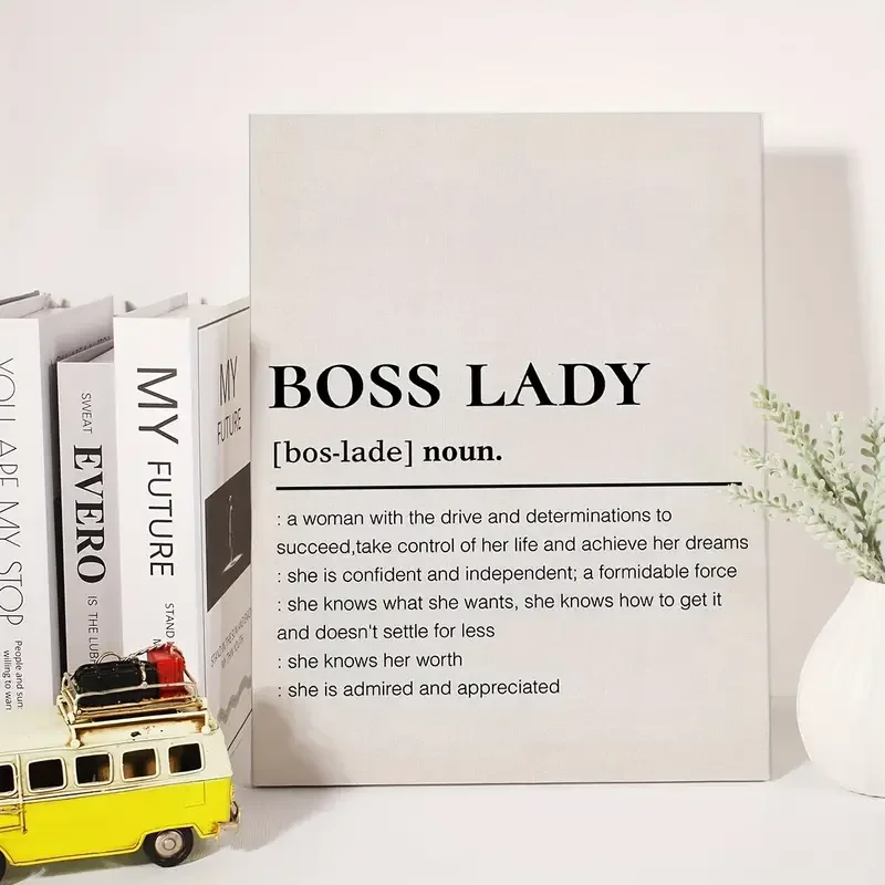 CANVAS No FRAME 1pc No Framed Boss Lady Canvas Wall Art Motivational Lady Boss Definition Canvas Print Painting Office Home