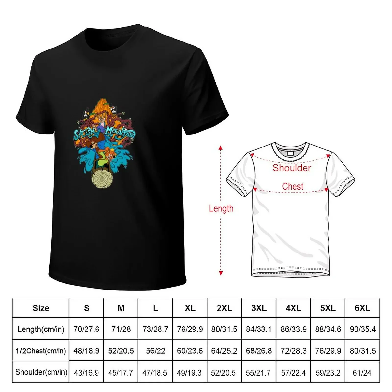 Splash Mountain T-Shirt graphics oversizeds blanks summer top designer t shirt men