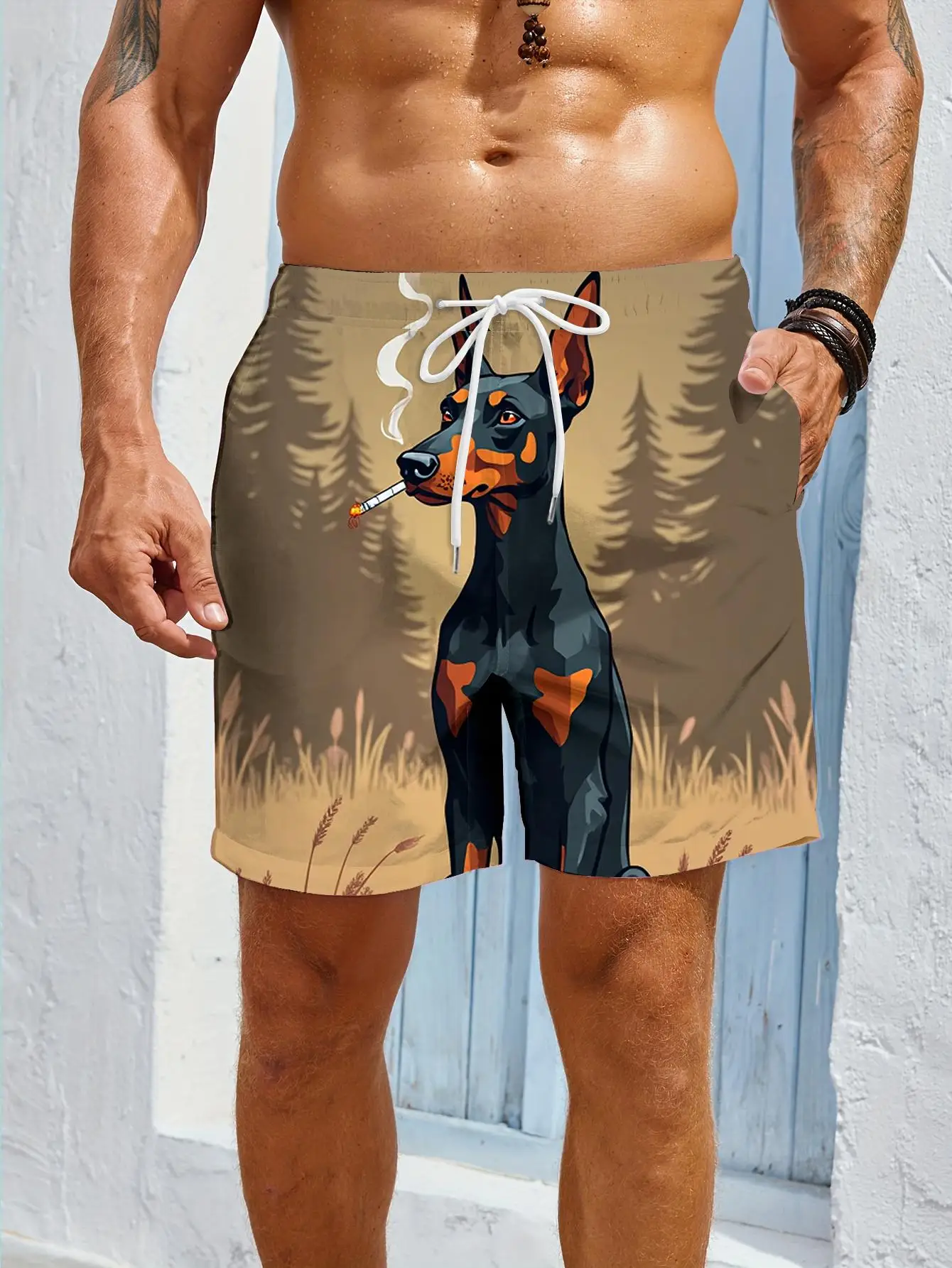 

1pcs Men's Short swim trunks2026 Summer 3D Printed Short sleeve Polyester Quick drying Breathable sweatpants man running