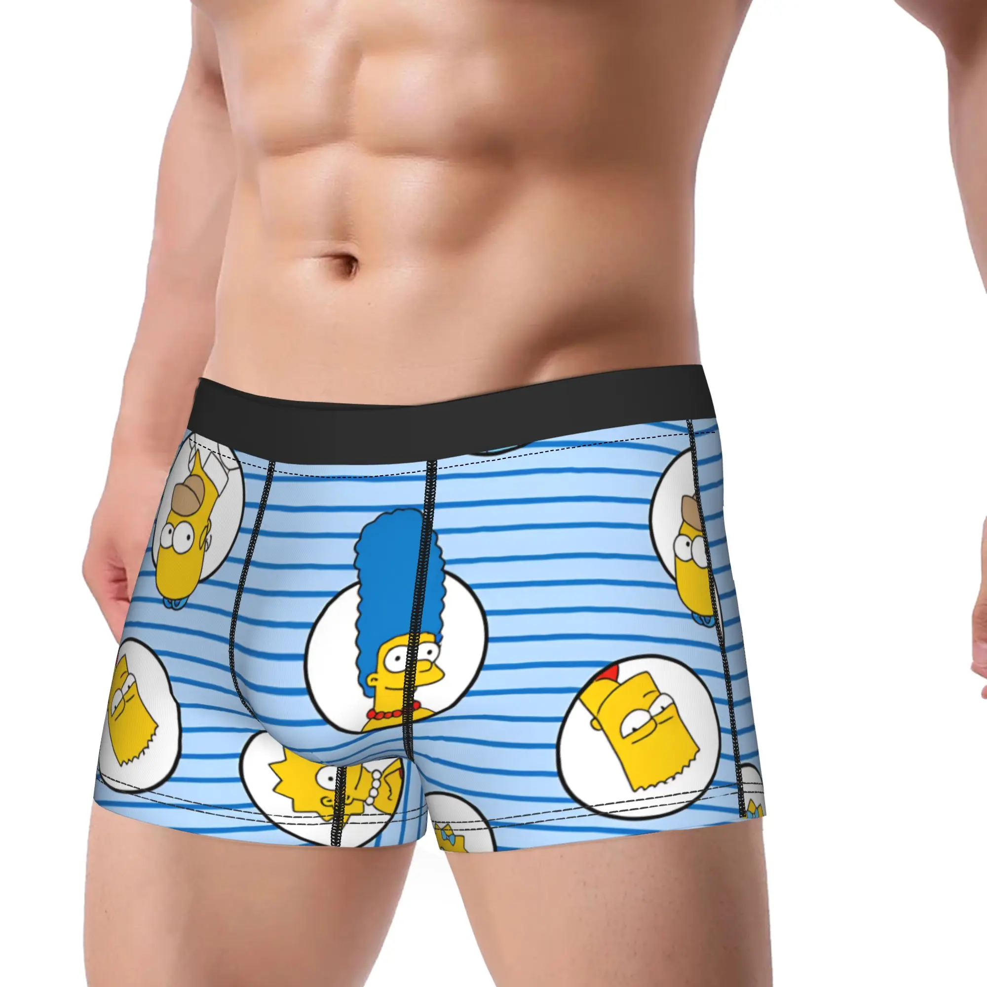 Cute S-Simpsons Characters Pattern Underwear  Customs Boxer Shorts High Quality Man Panties Comfortable Boxer Brief Gift Idea