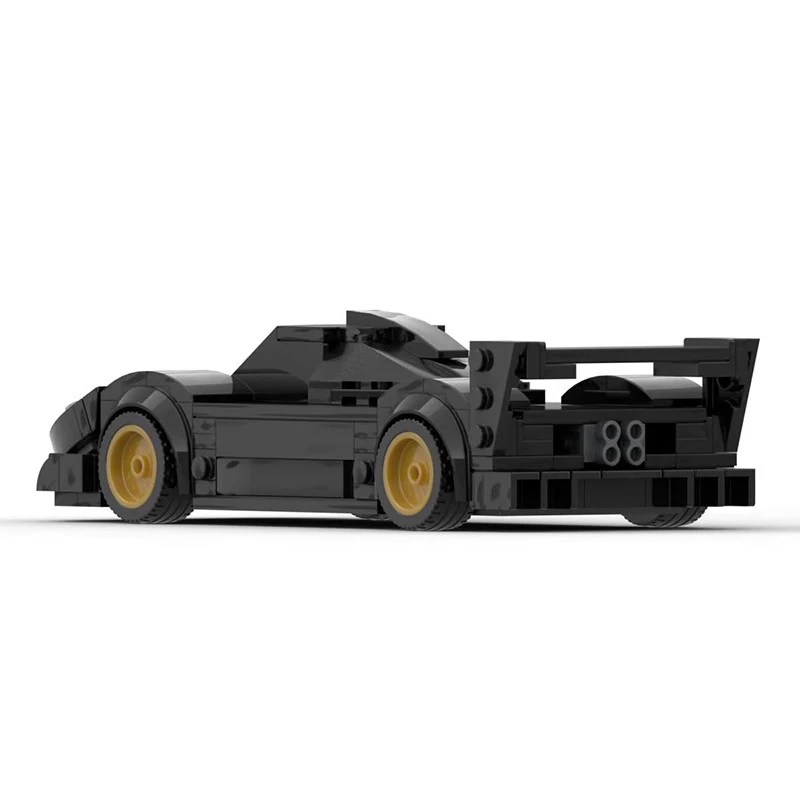 Juego de bloques de construcción de coche de carreras para niños, juguete de construcción de coche deportivo de MOC-56638, color negro, rompecabezas creativo