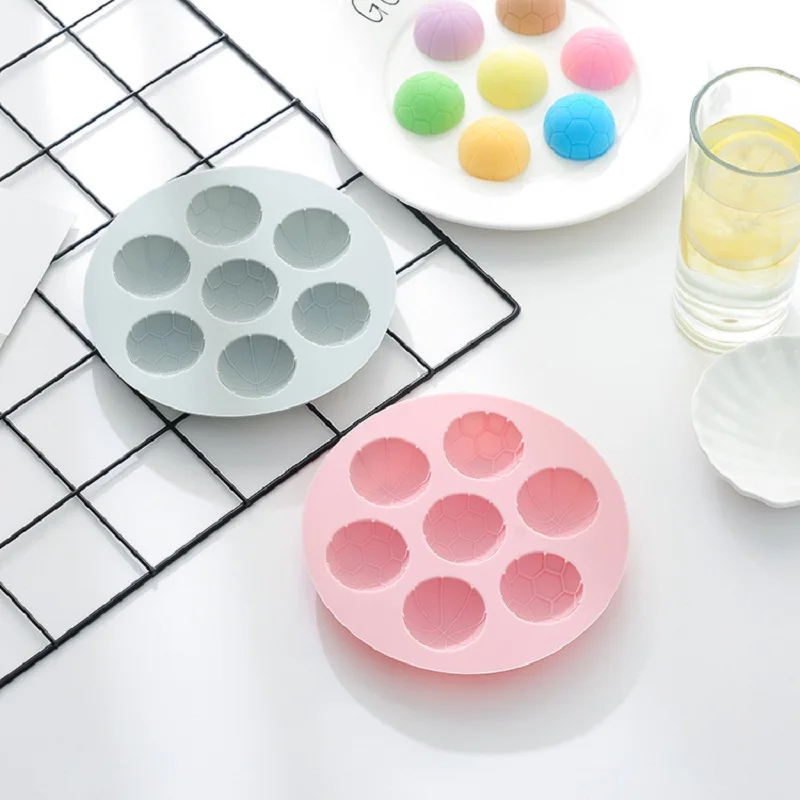 7 Cavity DIM 3.8cm 7-Cavity Large 3D Football Silicone Molds For Chocolate Candy Kitchen Fondant Supplies , Candle Mould