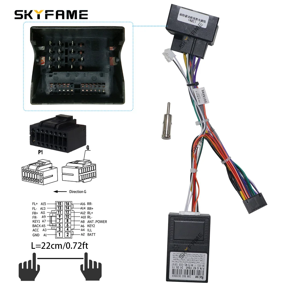 SKYFAME Car Wiring Harness Adapter Canbus Box Decoder Android Power Cable For Ford Focus Mondeo C-MAX G-RZ-FD60