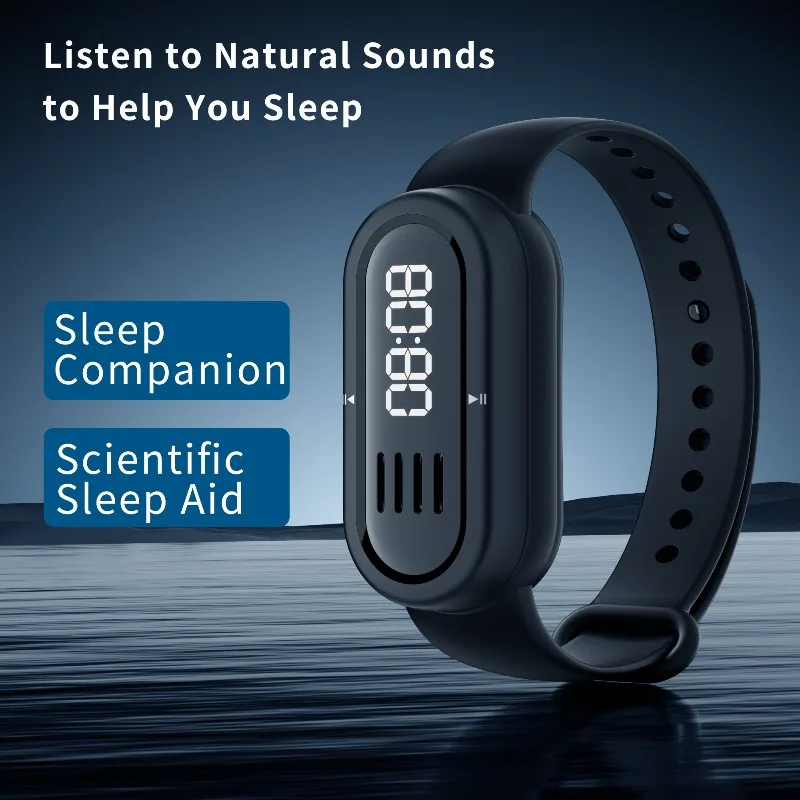 Mini Wireless Bluetooth Wrist Watch Portable with Display&Speaker Hands-Free Calling White Noise Smart Band For Outdoor Sport