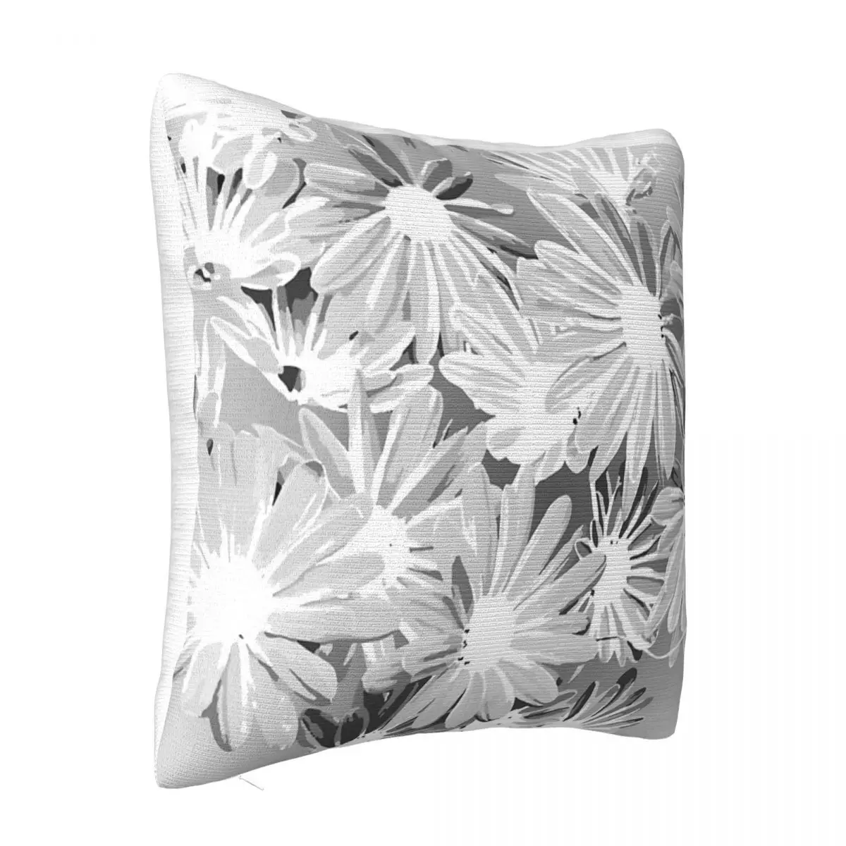 Funda de almohada con flores de acuarela gris para dormir