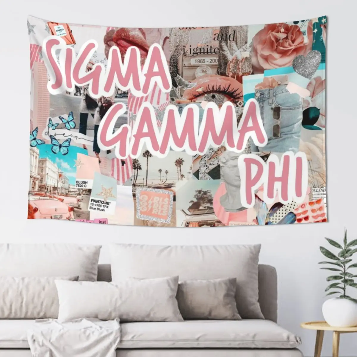 Sigma gamma phi pink and teal sgphi thusa Tapestry Decorations For Room House Decoration Tapestry