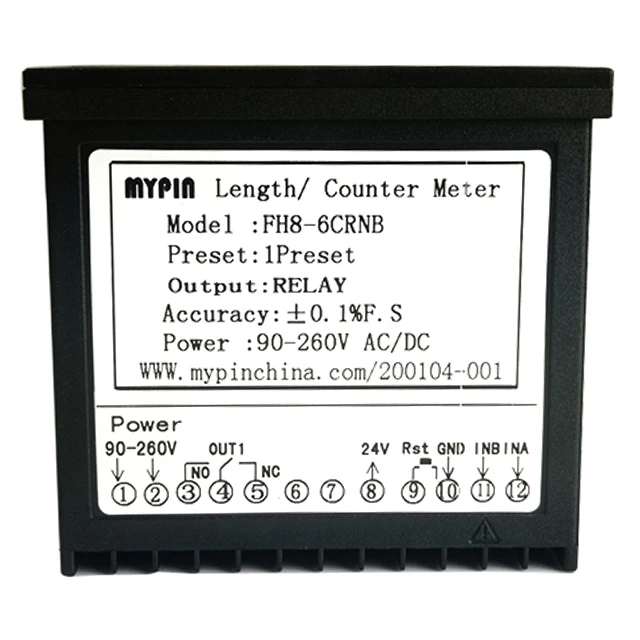 Mypin FH se ries 6 LED Plastic Textile Counter Meter with Switch Sensor High Accuracy 5K PCS Counting Speed (FH8-6CRNB+S12)