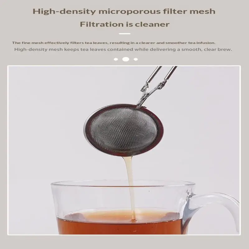Reusable Stainless Steel Tea Infuser Sphere Mesh Strainer Anti Scald Handle Heat Resistant for Loose Leaf Tea Home Brewing