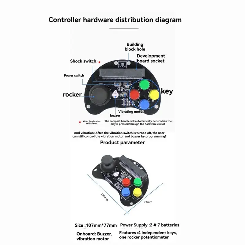 AEF7-Robot Car Remote Control Handle Game Joystick, Breakout Expansion Board For Micro-Bit V1.5 Educational Toy For Kids