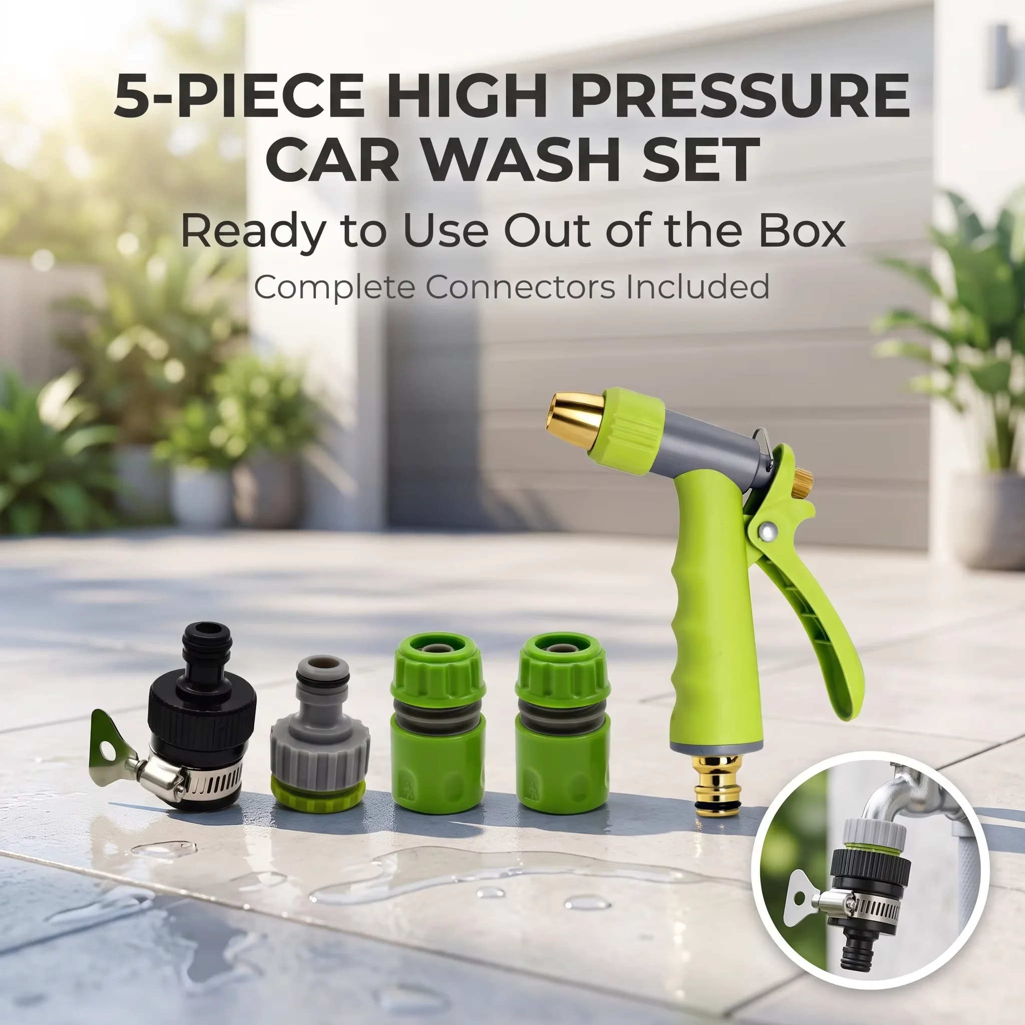 Garden Hose Nozzle Practical Hose Sprayer Nozzle with Adjustable Water Sprayer for Lawn Plant Watering Car Washing & Pet Washing