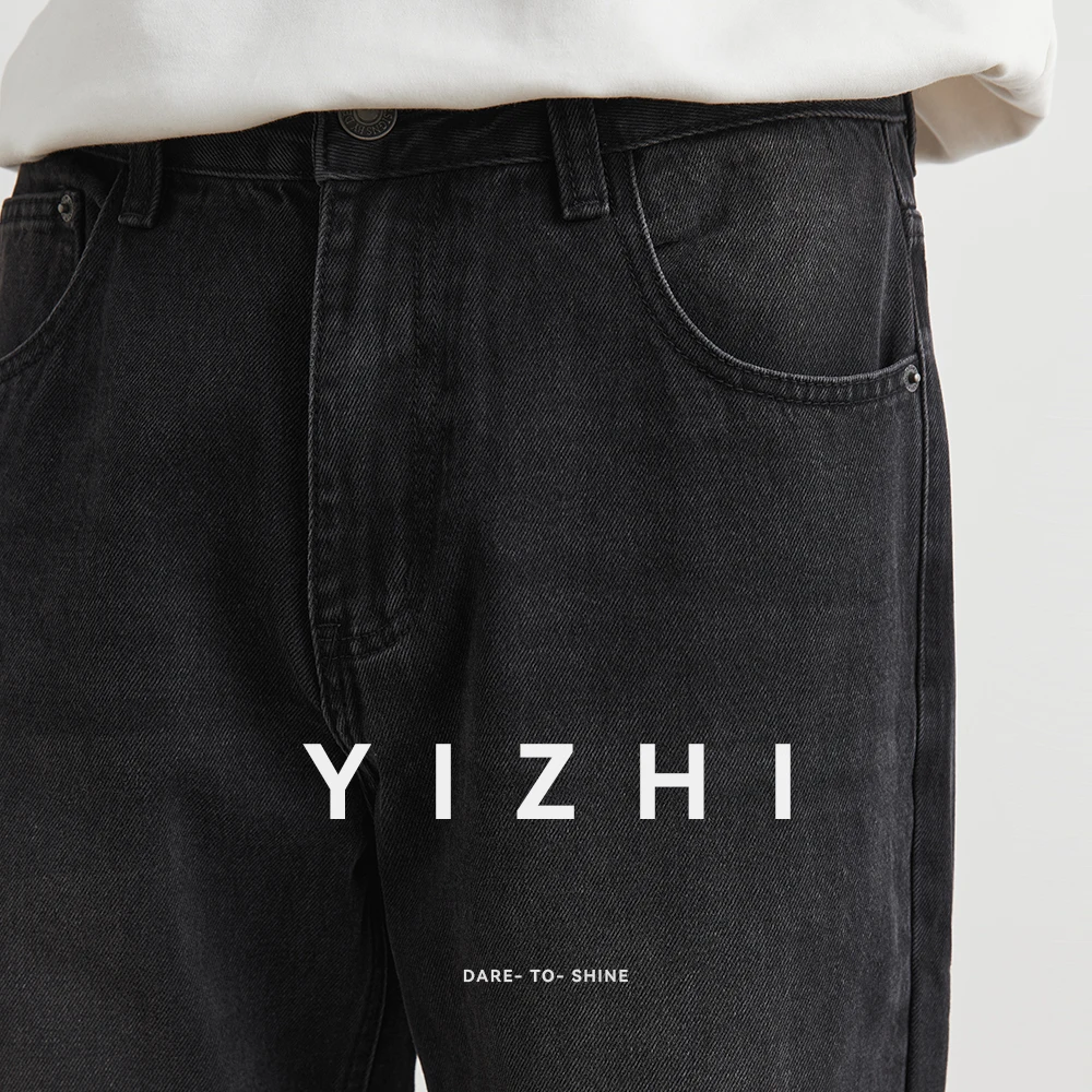 Male Classic America Hip Hop Rap Jeans Wide Leg Youth Popular Jeans Men Straight Leg Retro Loose Trousers Oversized Denim Pants